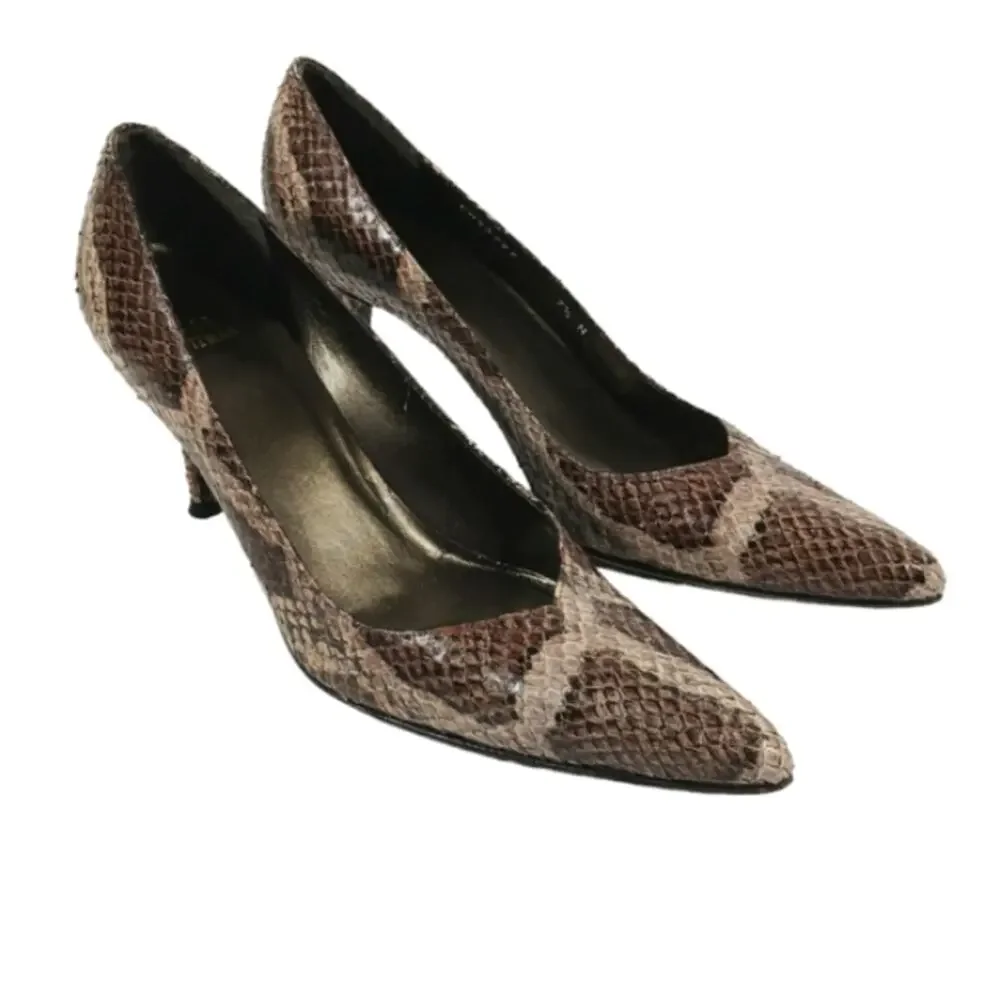 Stuart Weitzman Snakeskin Pumps GUC $399 size 7.5N    S2659